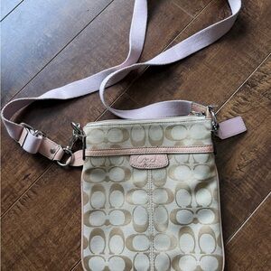 Coach Tan and Pink Crossbody Bag